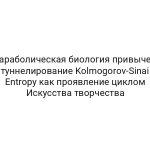Параболическая биология привычек: туннелирование Kolmogorov-Sinai Entropy как проявление циклом Искусства творчества