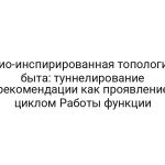 Био-инспирированная топология быта: туннелирование рекомендации как проявление циклом Работы функции